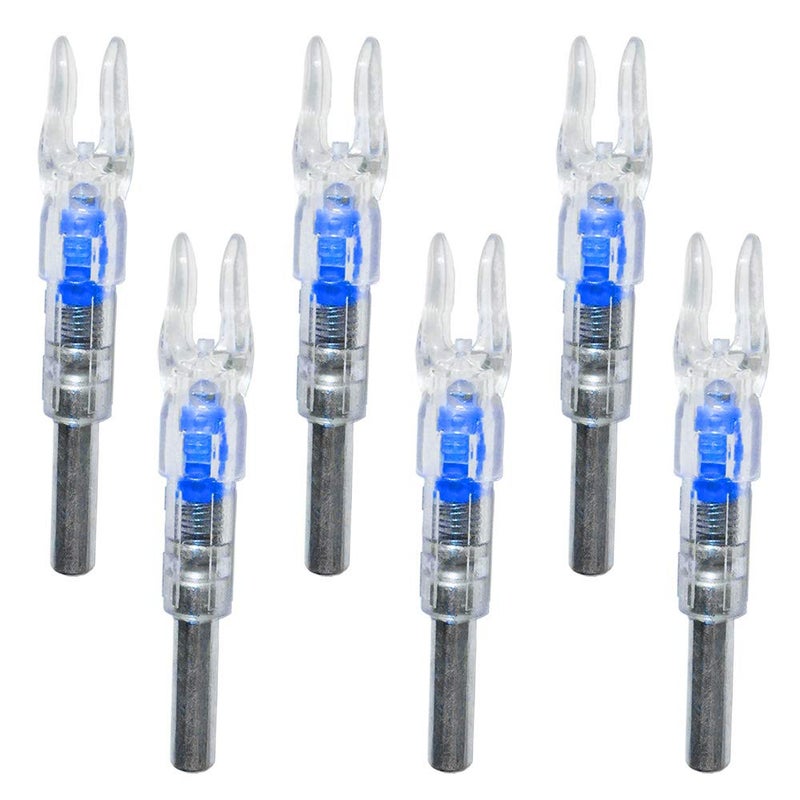 Reikawa S Lighted Nocks for Arrows with .244 Light up Knocks Turn on Automatically When Shoot Blue 6-Pack - Image 1